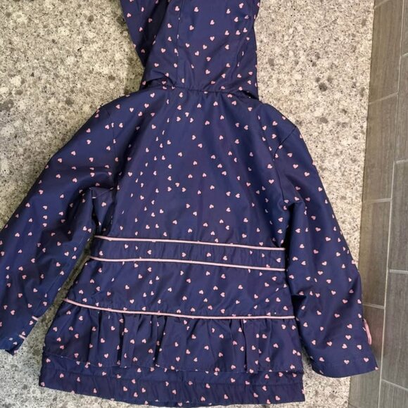 Toddler Girl London Fog Fleece Lined Pink Heart Print Navy Blue Jacket-Size 3T‎ - Picture 9 of 9